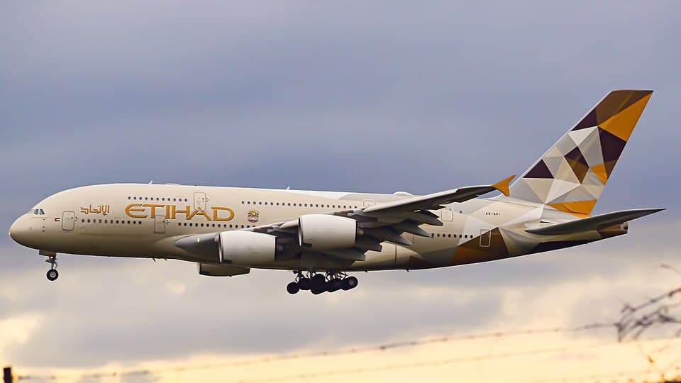 Etihad Airways Airbus A380-861 at Toronto Pearson Airport